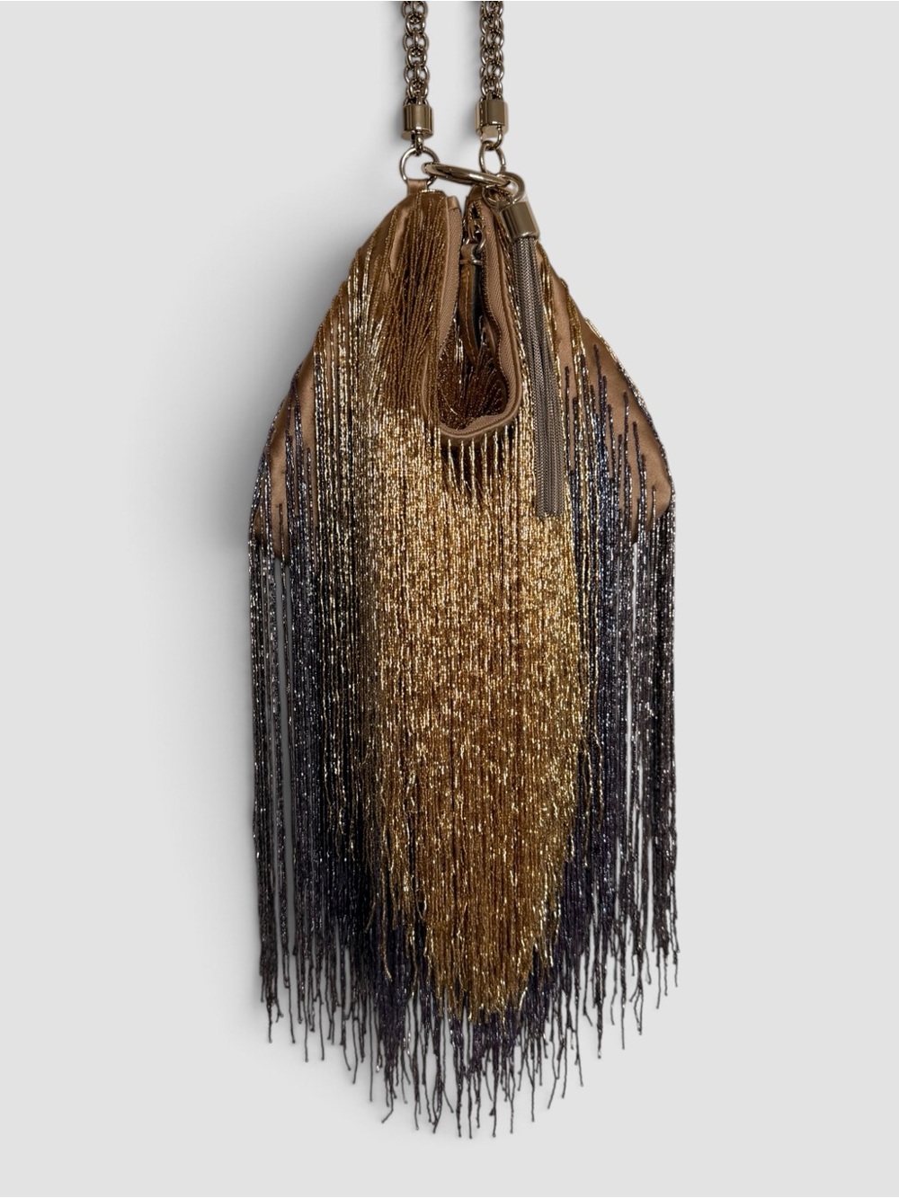 Extremely Rare Jimmy Choo Callie Beaded Fringe Chain Handbag